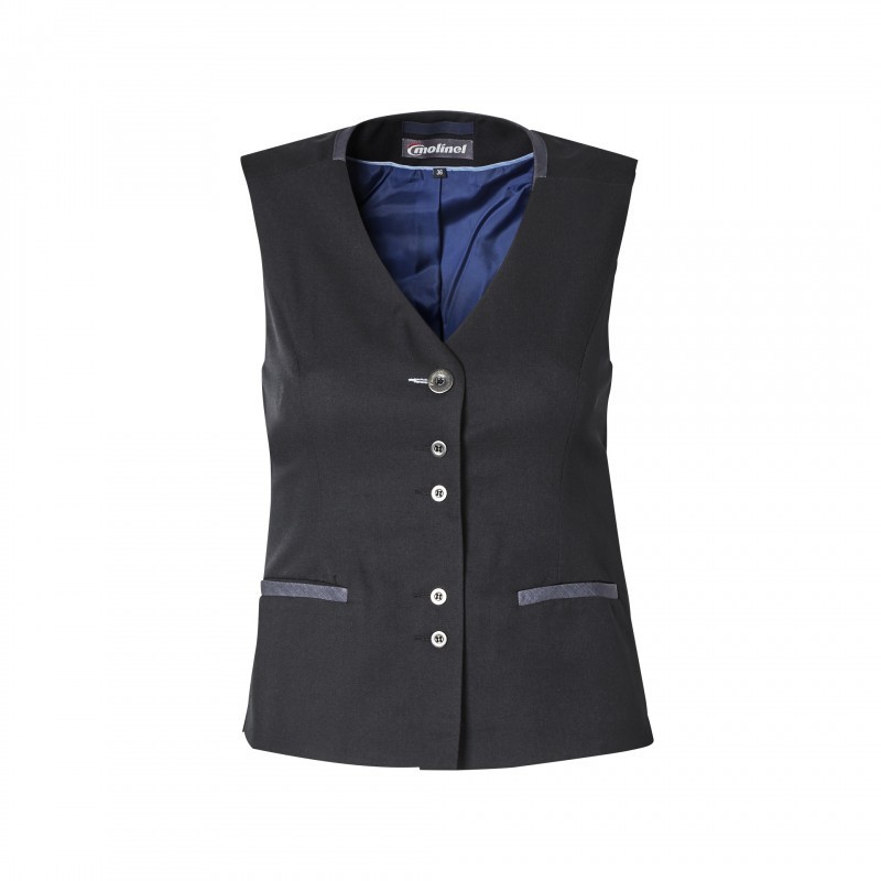 Gilet service femme bar hotellerie fitn blue Molinel cotepro