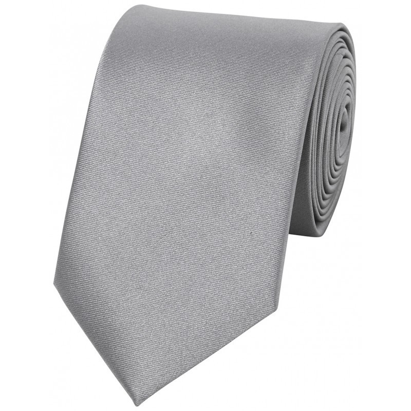 Cravate service unie pointe 6 cm plusieurs coloris cotepro gris
