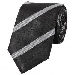 Cravate service club pointe 7 cm noire grise cotepro
