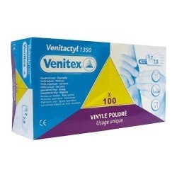 Gants fins vinyle usage unique boite 100 Venitex cotepro vue 1