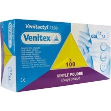 Gants fins vinyle usage unique boite 100 Venitex cotepro vue 1