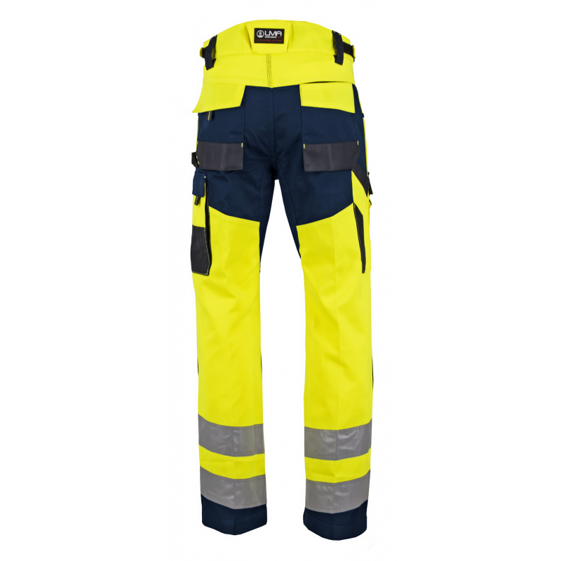 Pantalon haute visibilite Defense EN ISO 20471 jaune bleu cotepro