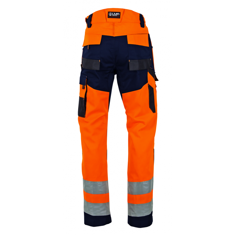 Pantalon haute visibilite Polarisation EN ISO 20471 orange bleu cotepro