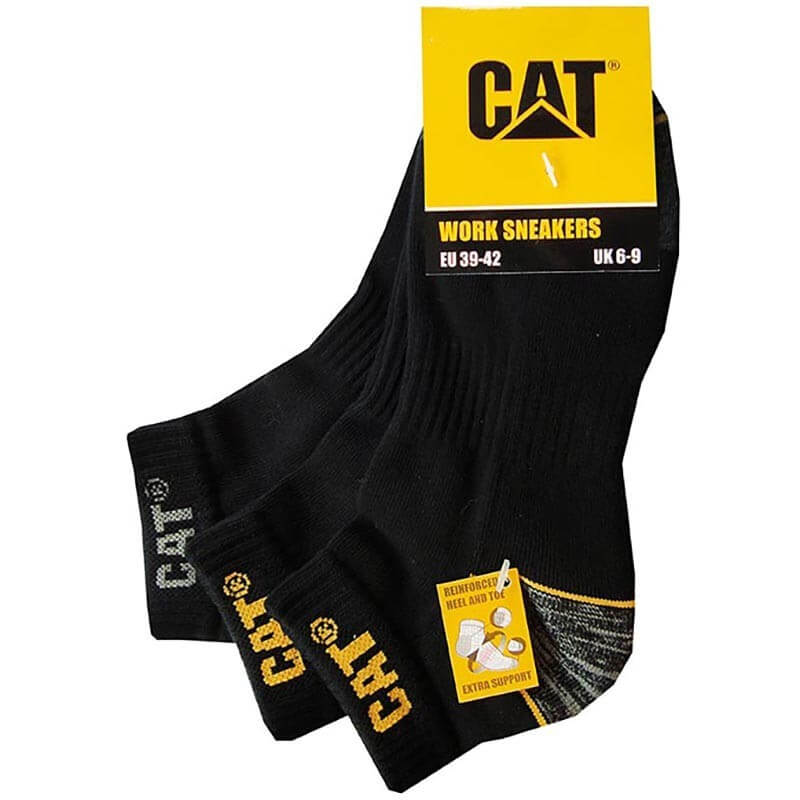 Lot 3 chaussettes travail tiges courtes Caterpillar noir cotepro.fr