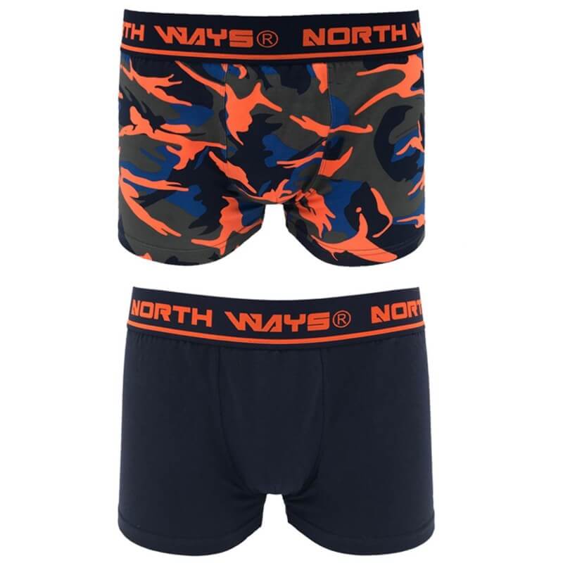 Boxer homme camo lot 2 Narcis North Ways cotepro orange