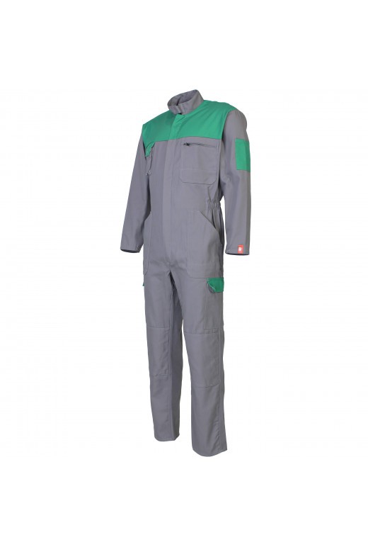 Combinaison travail simple zip ideal plus color DMD cotepro vert