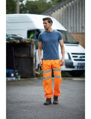 Pantalon jogging haute visibilite classe 1 Yoko cotepro orange situation