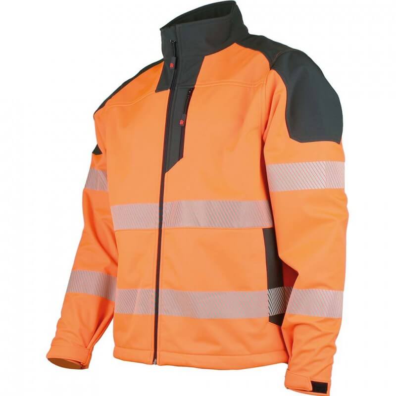 Veste softshell haute visibilite visiofit DMD cotepro noir orange