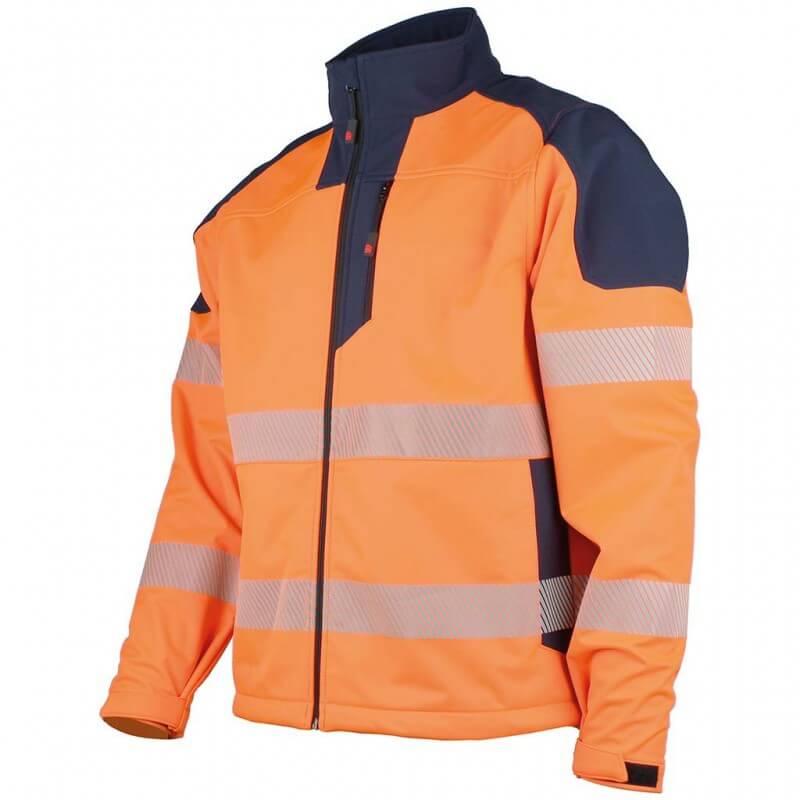 Veste softshell haute visibilite visiofit DMD cotepro marine orange