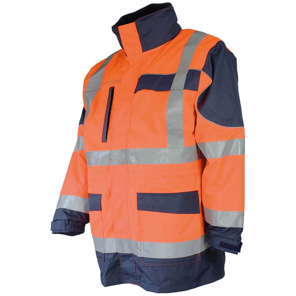 Parka haute visibilite 4 en 1 pluie froid Sononyl DMD cotepro marine/orange