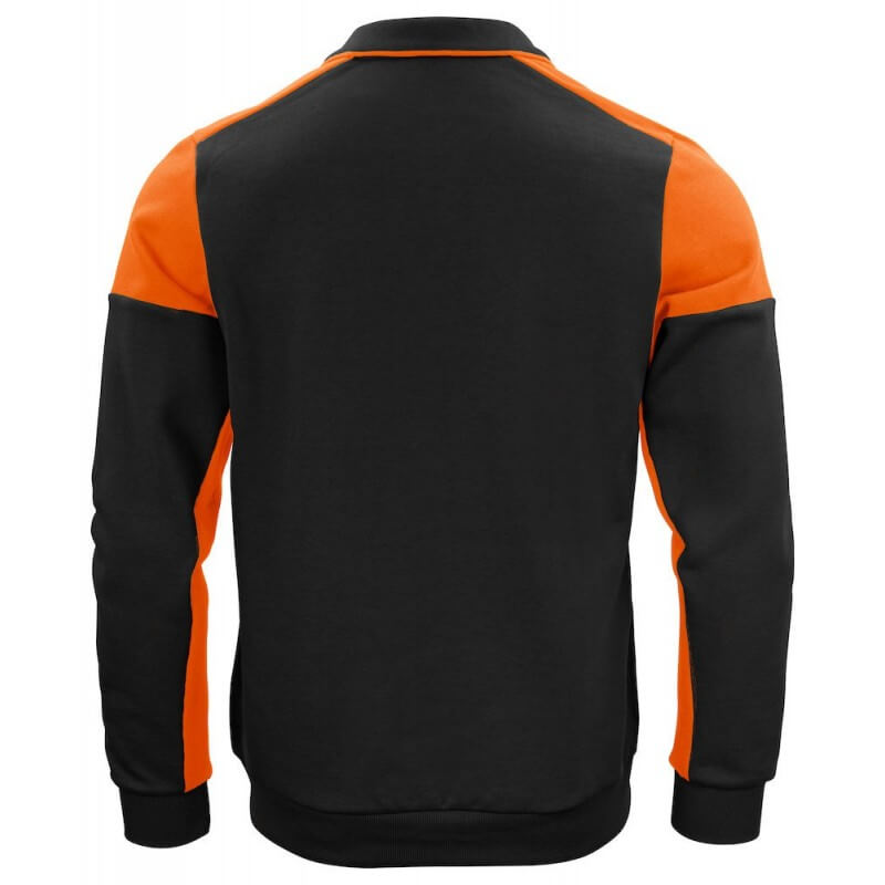 Sweat bicolore homme col polo Prime Printer cotepro orange