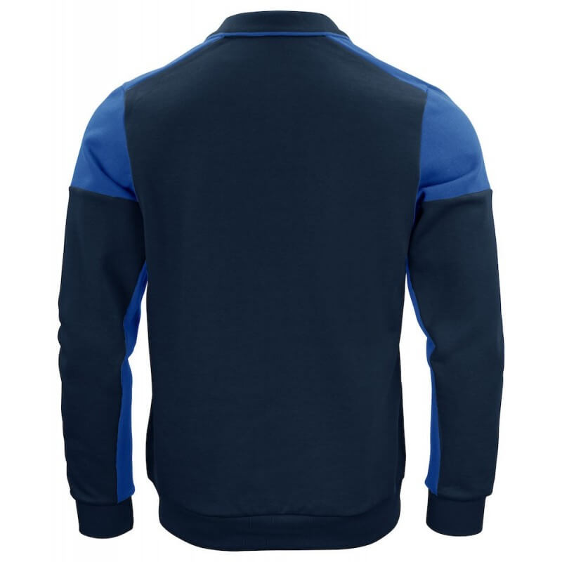 Sweat bicolore homme col polo Prime Printer cotepro bleu