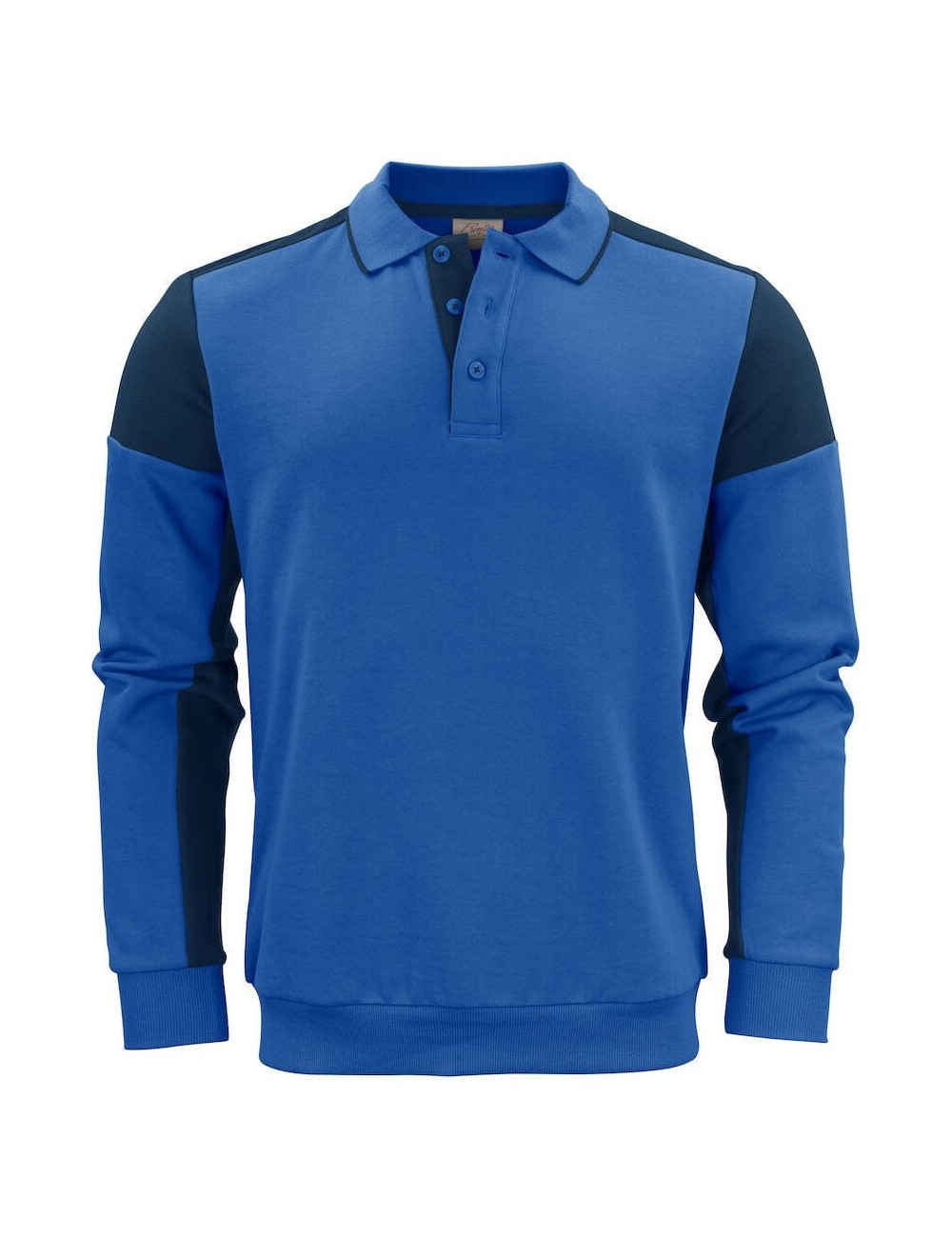 Sweat bicolore homme col polo Prime Printer cotepro bleu