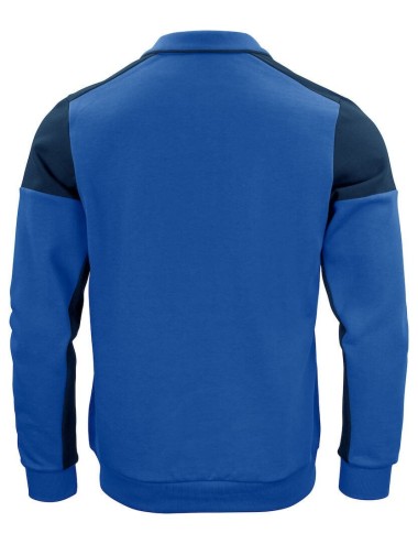 Sweat bicolore homme col polo Prime Printer cotepro bleu vue 1