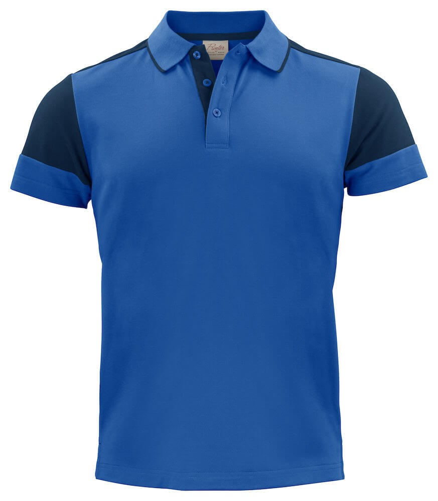 Polo bicolore homme manches courtes Prime Printer cotepro bleu