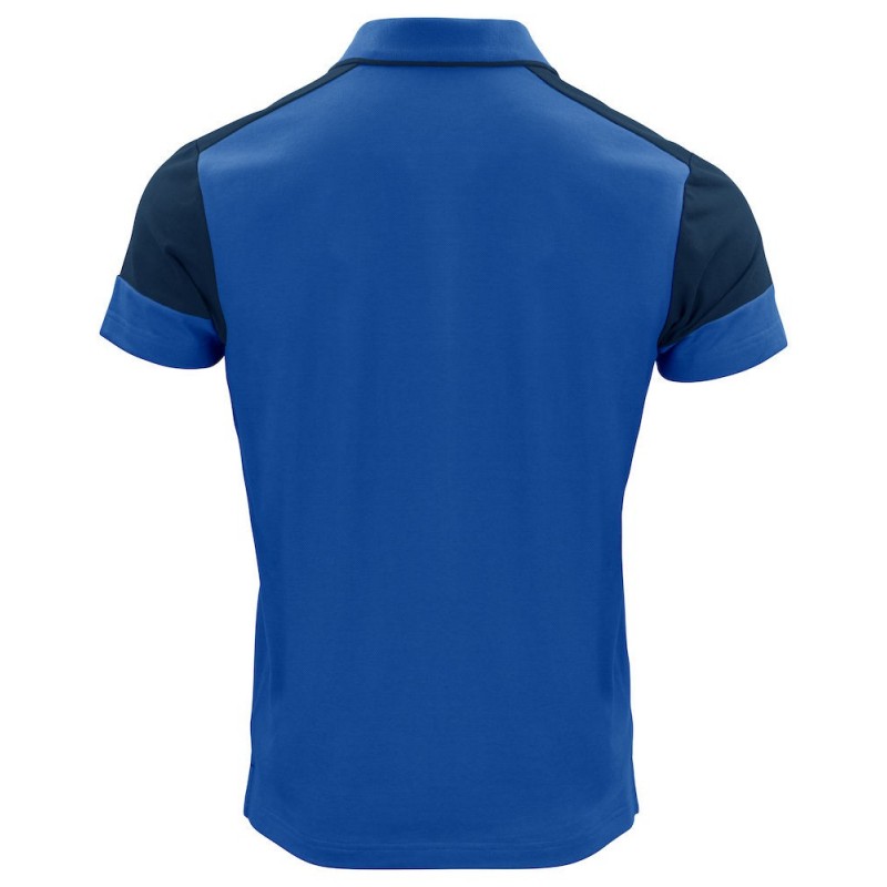 Polo bicolore homme manches courtes Prime Printer cotepro bleu