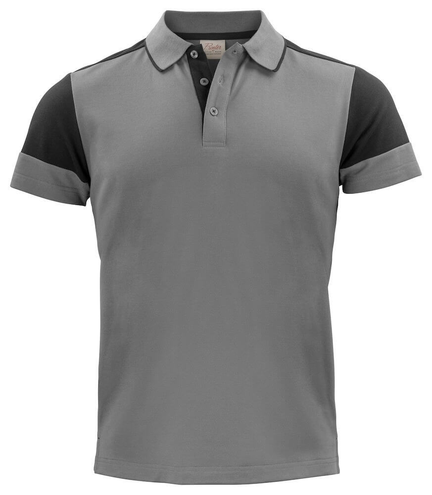 Polo bicolore homme manches courtes Prime Printer cotepro gris