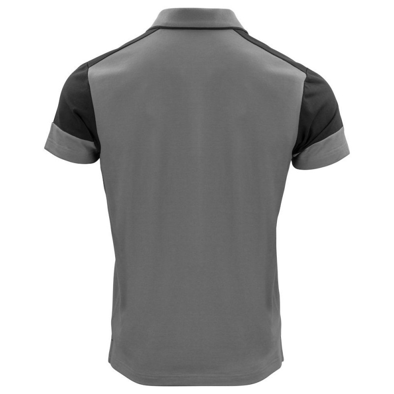 Polo bicolore homme manches courtes Prime Printer cotepro gris