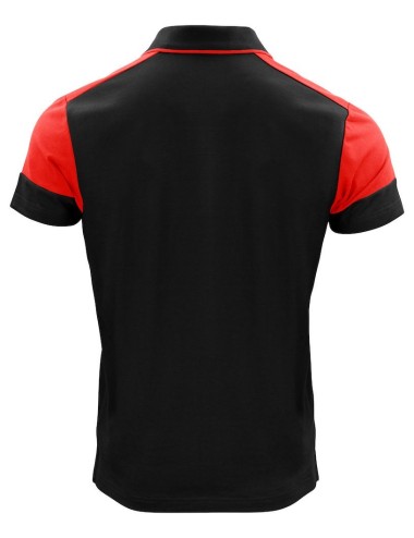 Polo bicolore homme manches courtes Prime Printer cotepro rouge vue 1