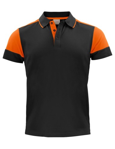 Polo bicolore homme manches courtes Prime Printer cotepro orange