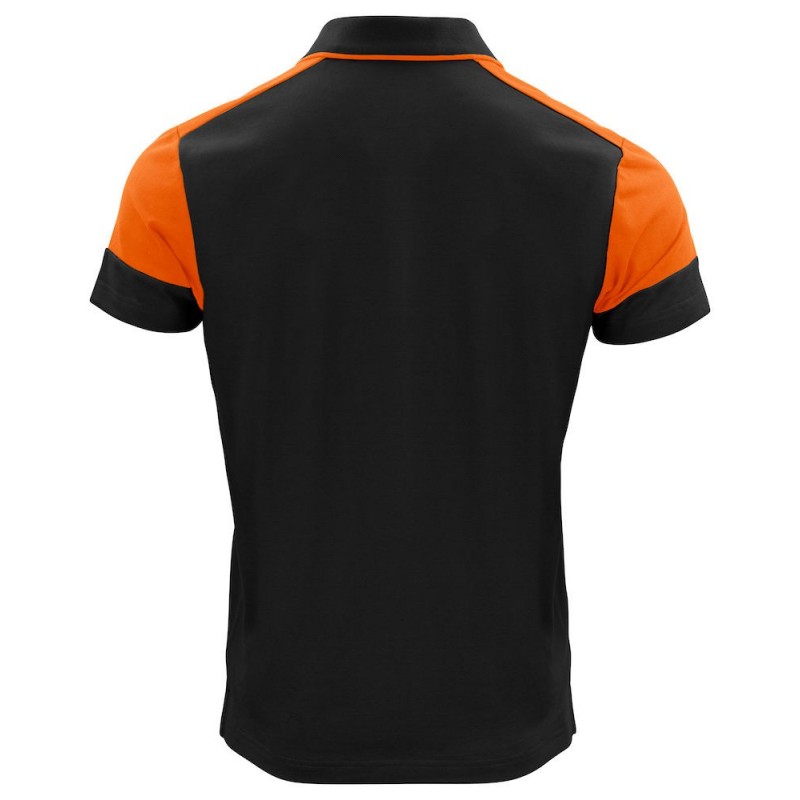 Polo bicolore homme manches courtes Prime Printer cotepro orange