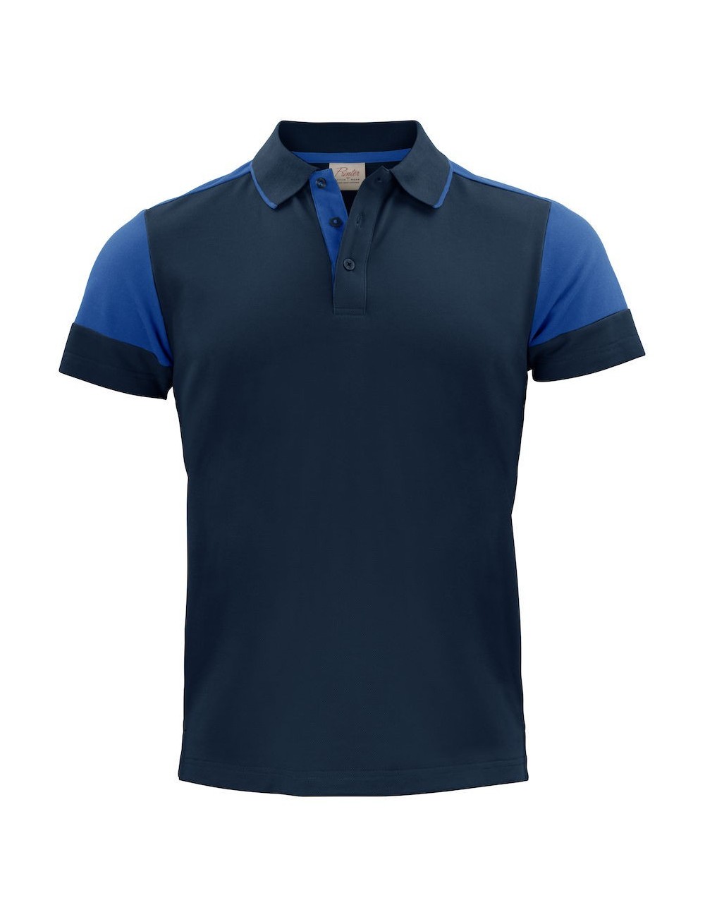 Polo bicolore homme manches courtes Prime Printer cotepro bleu