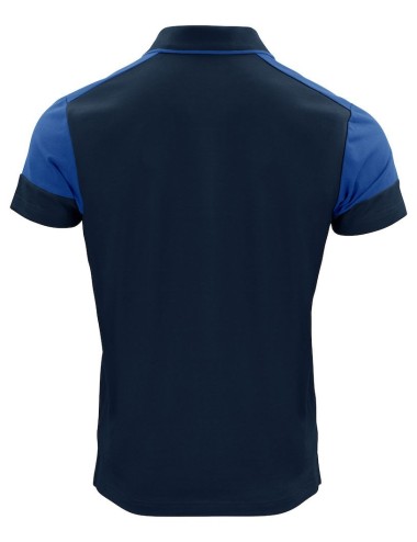 Polo bicolore homme manches courtes Prime Printer cotepro bleu vue 1