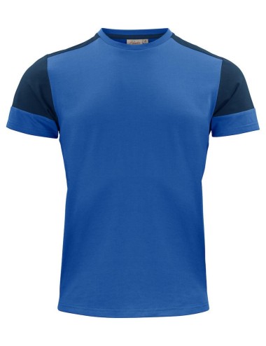 Tee shirt homme manches courtes bicolore Prime Printer cotepro bleu