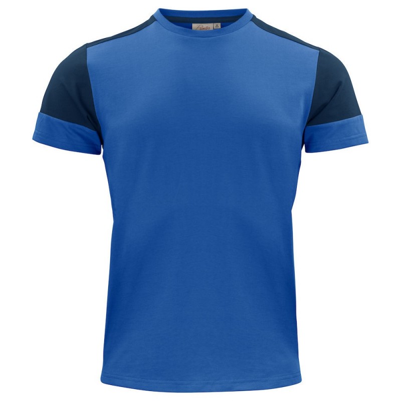 Tee shirt homme manches courtes bicolore Prime Printer cotepro bleu