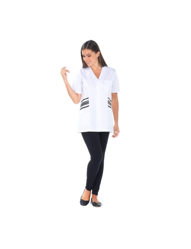 Tunique femme manches courtes fibre Tencel Zoe blanc cotepro.fr