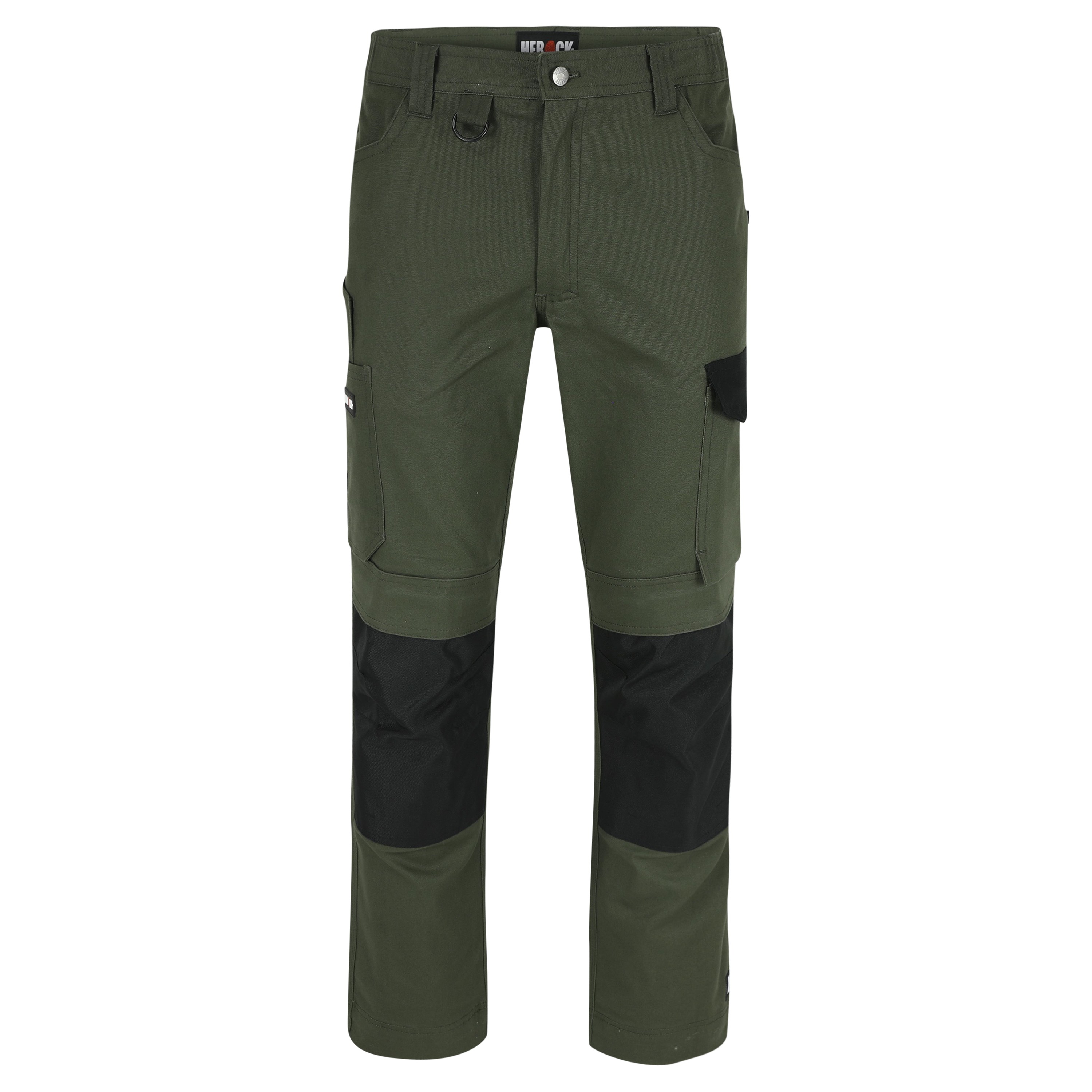Pantalon travail extensible poches genoux Dero Herock vert vue 1 cotepro.fr