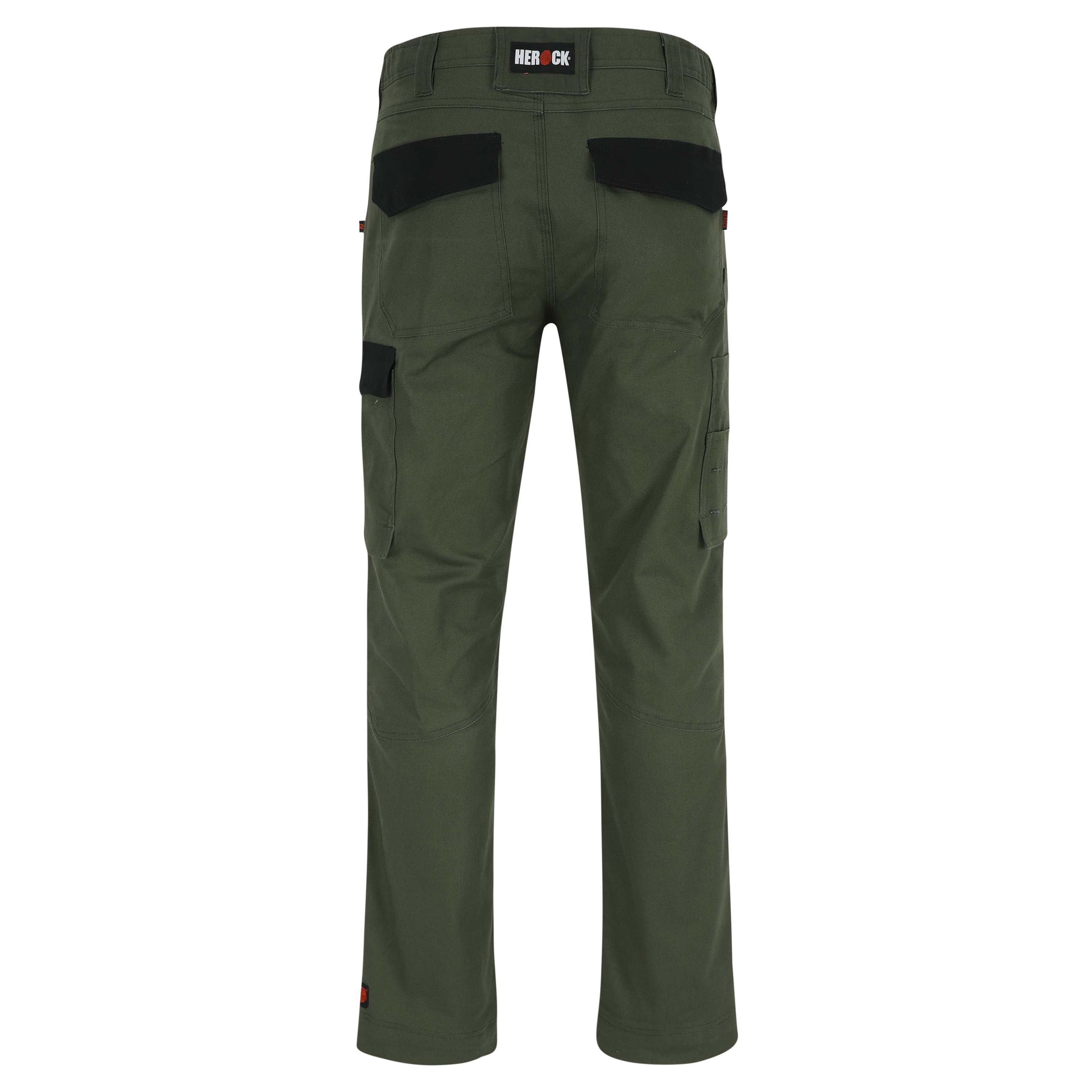 Pantalon travail extensible poches genoux Dero Herock vert vue 3 cotepro.fr