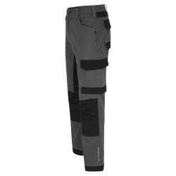 Pantalon travail coton stretch resistant Xeni Herock gris vue 2 cotepro.fr