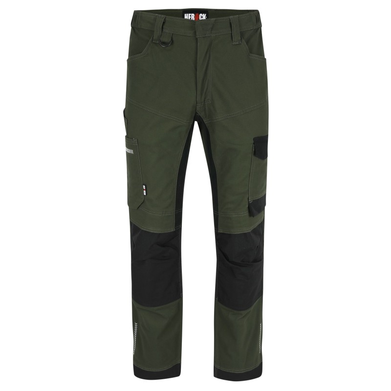 Pantalon travail coton stretch resistant Xeni Herock vert vue 1 cotepro.fr