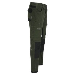 Pantalon travail coton stretch resistant Xeni Herock vert vue 2 cotepro.fr