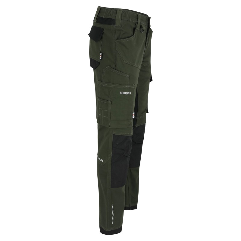 Pantalon travail coton stretch resistant Xeni Herock vert vue 1 cotepro.fr