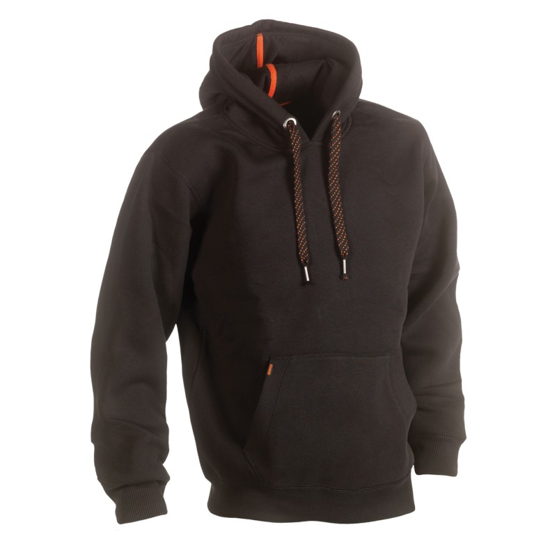 sweat travail capuche poche kangourou Hesus Herock marron vue 1 cotepro.fr