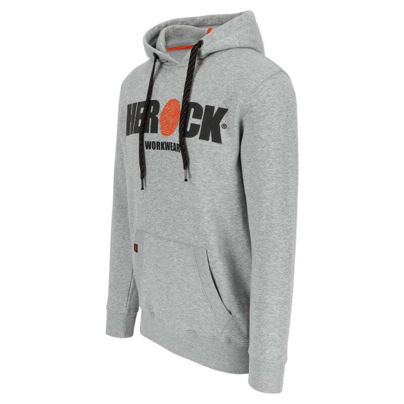 sweat travail capuche poche kangourou Hero print Herock gris vue 1 cotepro.fr