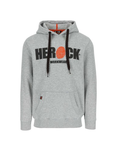 sweat travail capuche poche kangourou Hero print Herock gris vue 2 cotepro.fr