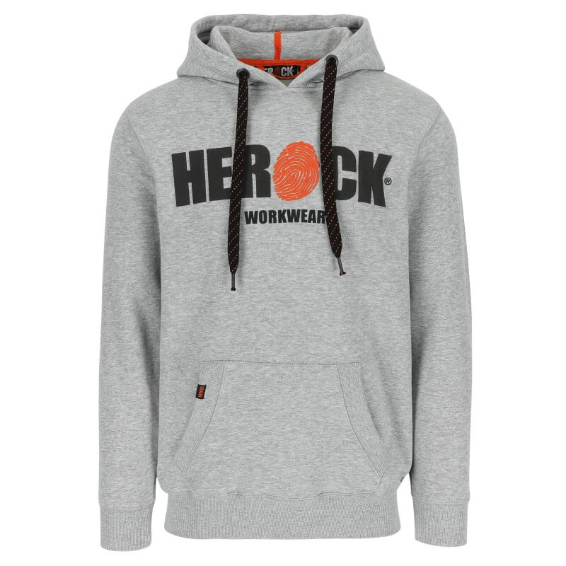 sweat travail capuche poche kangourou Hero print Herock gris vue 1 cotepro.fr