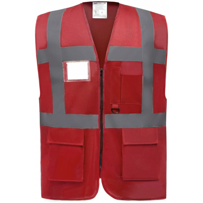 Gilet haute visibilite EN471 multifonction Yoko rouge cotepro.fr