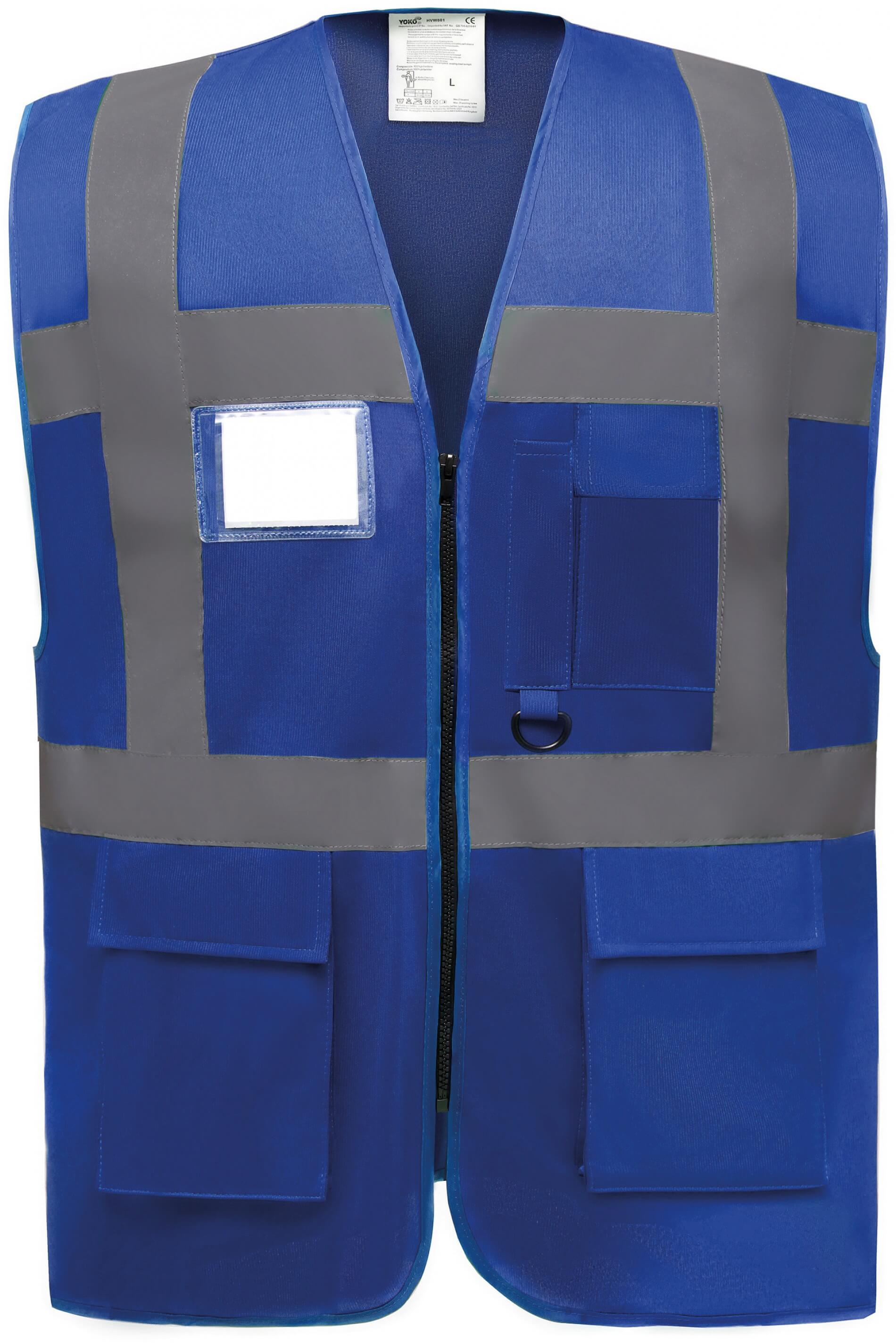Gilet haute visibilite EN471 multifonction Yoko bleu cotepro.fr