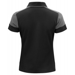 Polo bicolore femme manches courtes Prime Printer gris noir vue 1 cotepro.fr