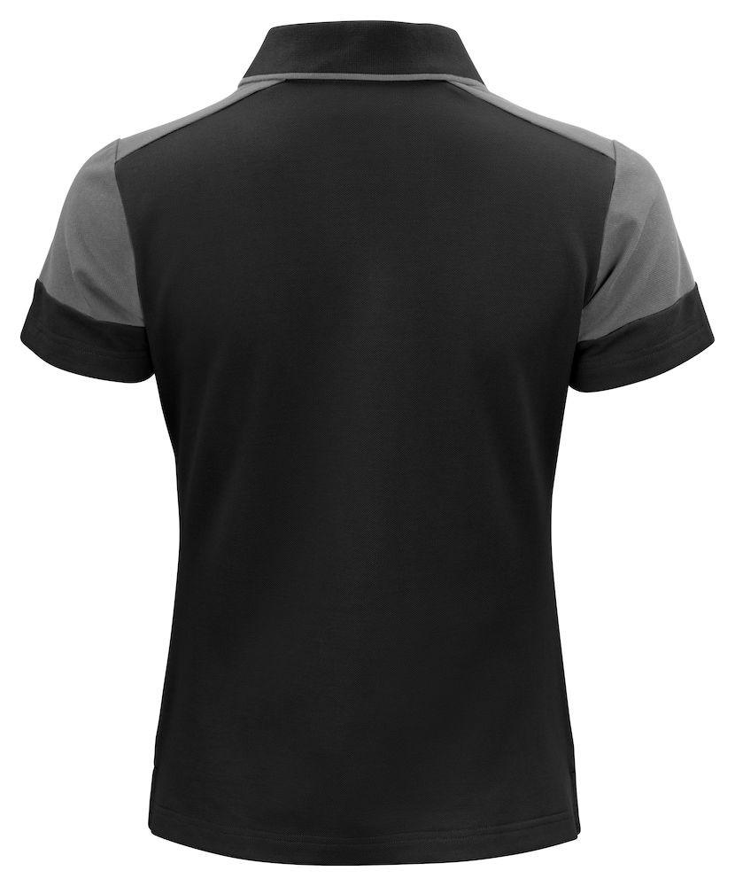 Polo bicolore femme manches courtes Prime Printer gris noir cotepro.fr