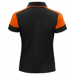 Polo bicolore femme manches courtes Prime Printer orange noir vue 1 cotepro.fr