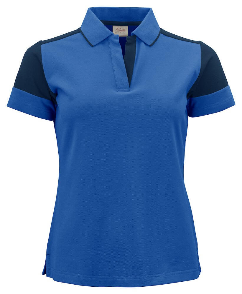 Polo bicolore femme manches courtes Prime Printer marine bleu cotepro.fr