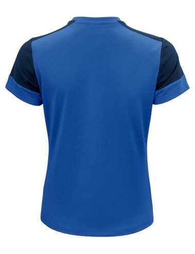 Tee shirt femme manches courtes bicolore Prime Printer bleu vue 2 cotepro.fr
