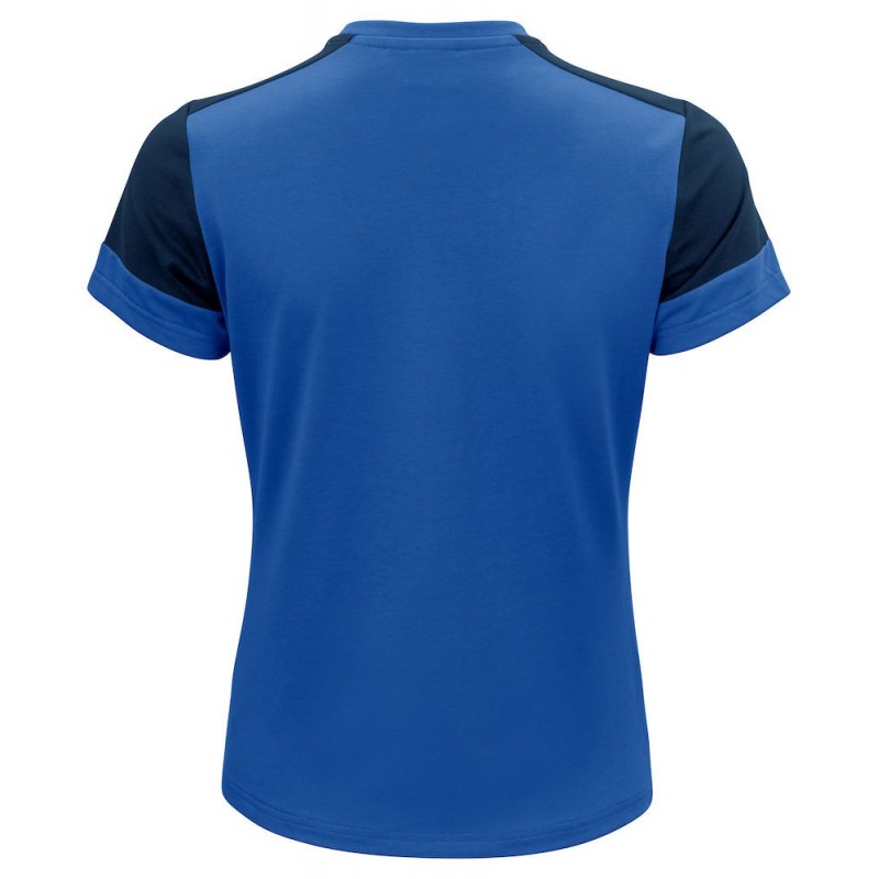 Tee shirt femme manches courtes bicolore Prime Printer bleu vue 1 cotepro.fr