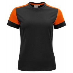 Tee shirt femme manches courtes bicolore Prime Printer orange vue 1 cotepro.fr