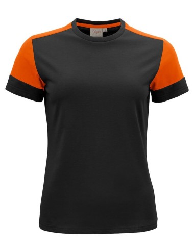 Tee shirt femme manches courtes bicolore Prime Printer orange vue 1 cotepro.fr